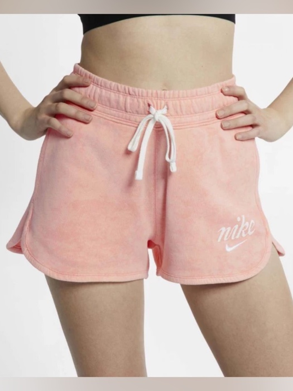 Nike Women's Pink Terry Drawcord Athletic Shorts